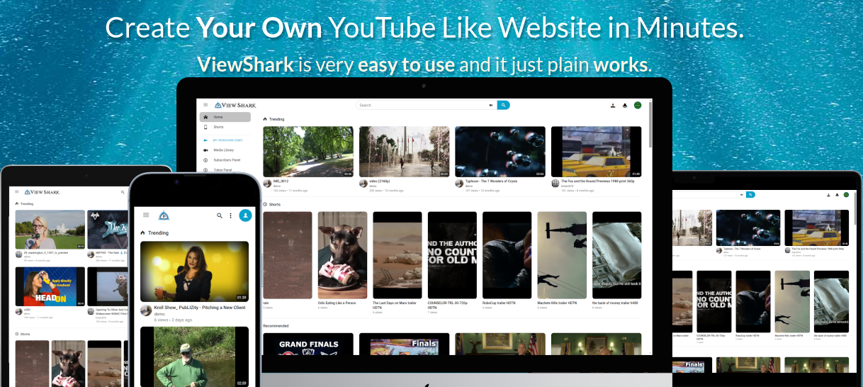 ViewShark - YouTube Clone Script / Twitch Clone Script - Cover Image