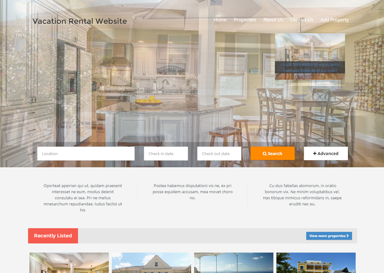 Vacation Rental Website - Cover Image