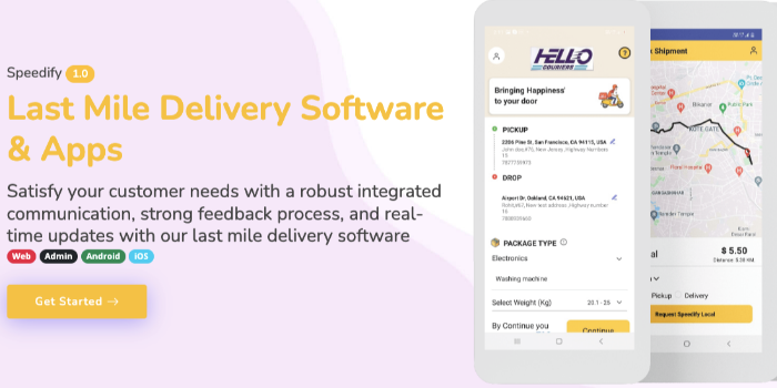 Last Mile On-Demand Parcel Delivery System With Mobile Apps - Cover Image
