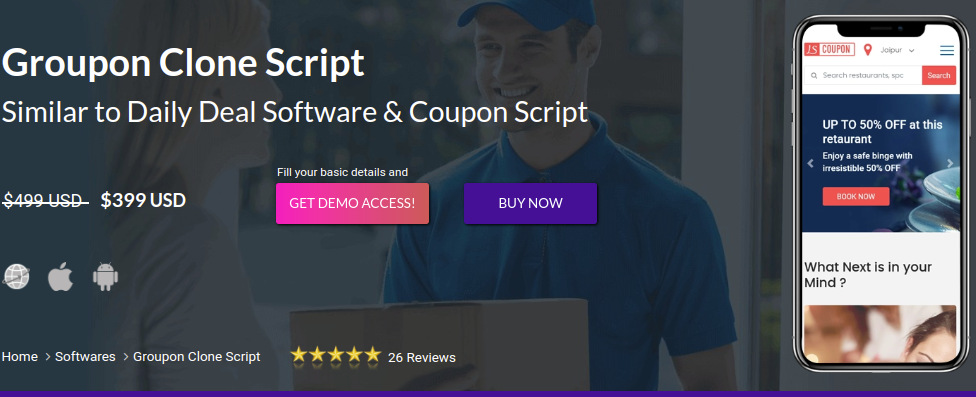 Groupon Clone Script | Best Daily Deal Software - Logicpsice - Cover Image