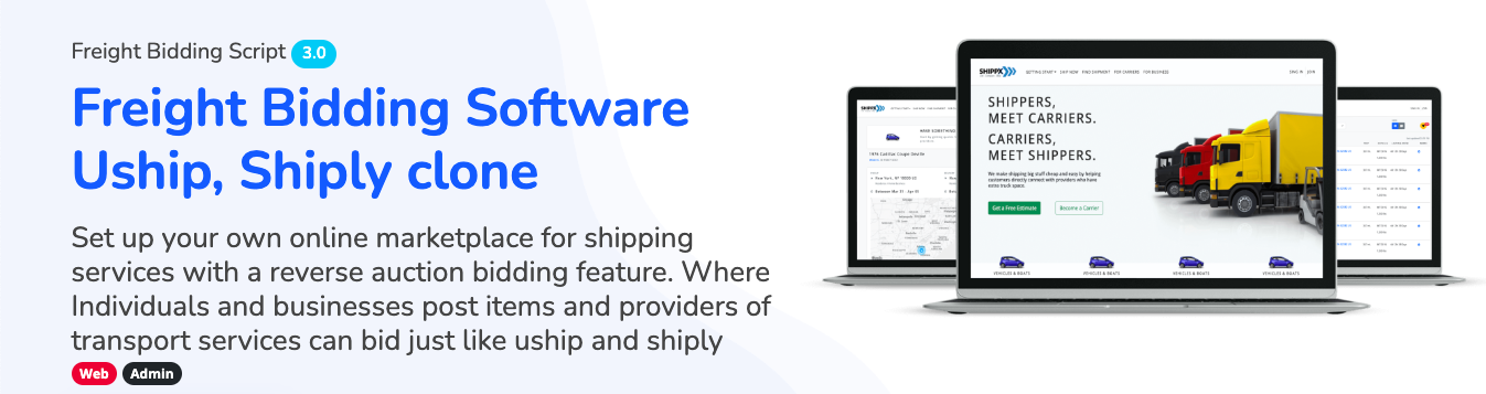 Uship Transporter Marketplace Clone Script - Cover Image