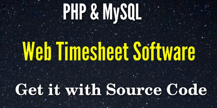Web Based TimeSheet Software with Source Code - Cover Image