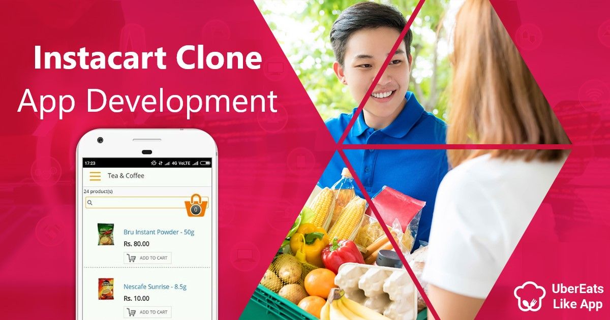 Instacart like app development helps to take control over the online grocery delivery industry - Cover Image