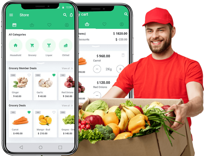 Stand Tall in the Grocery delivery app market with Instacart Clone app. - Cover Image