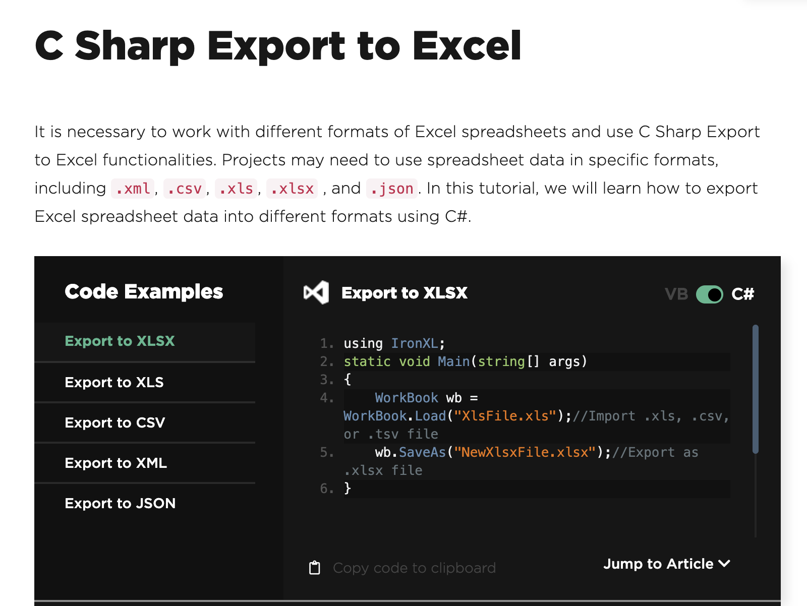 Csharp Export to Excel - Cover Image
