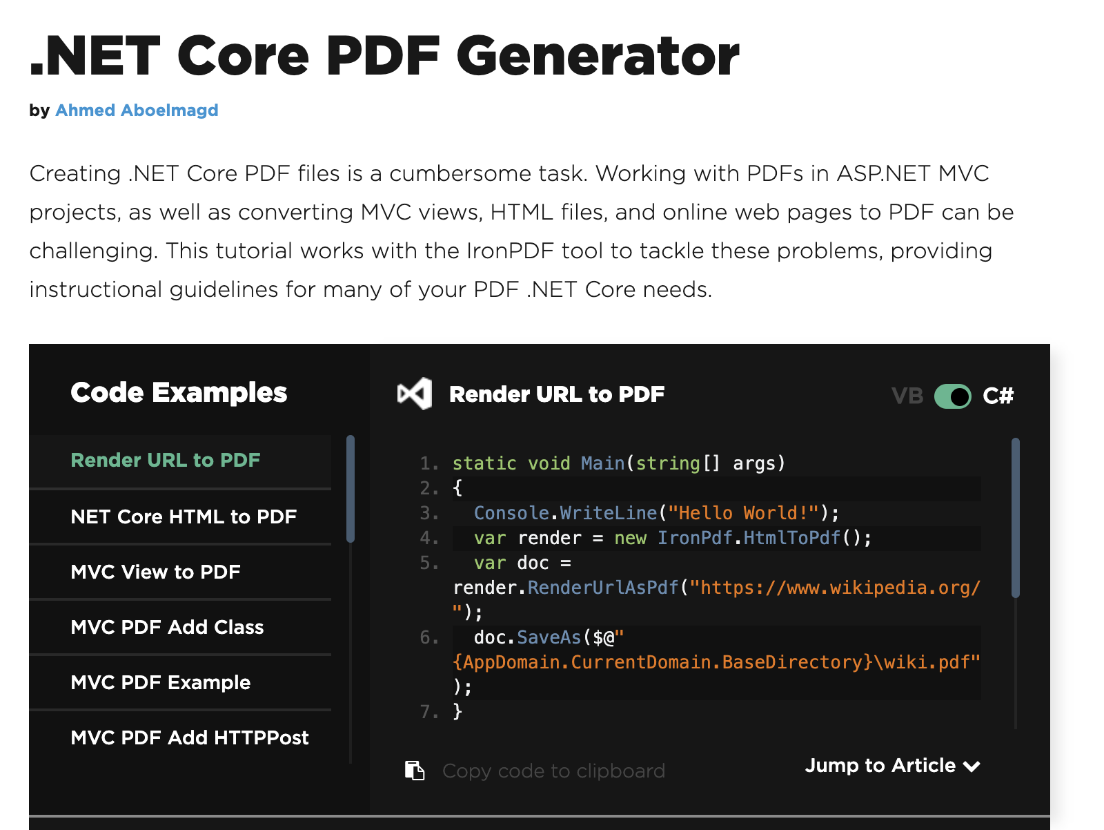 Create PDF in C# - Cover Image