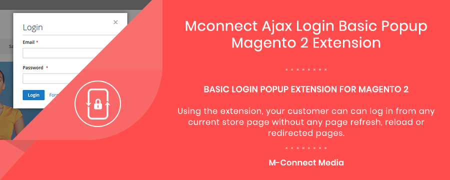 Mconnect Ajax Login Basic Popup Extension for Magento 2 - Cover Image