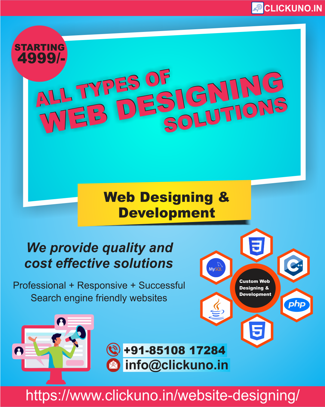 Best Website Designing Company in Ghaziabad | ClickUno India - Cover Image