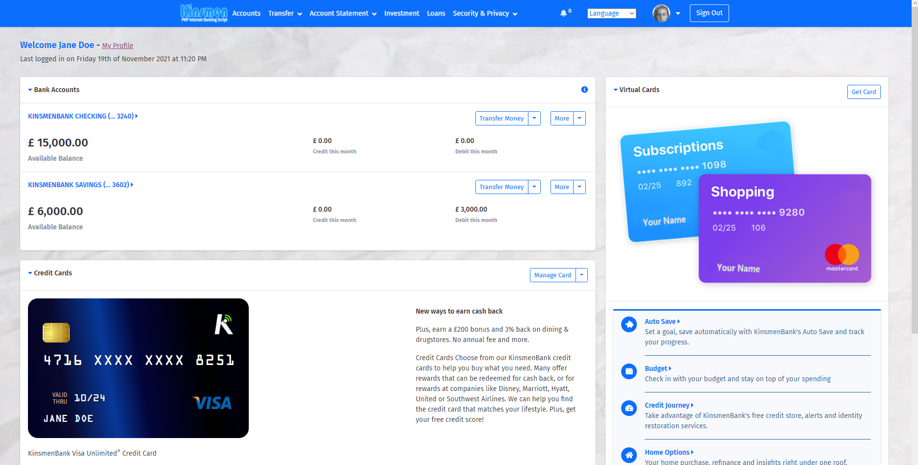 Kinsmen Internet Banking PHP Script - Cover Image