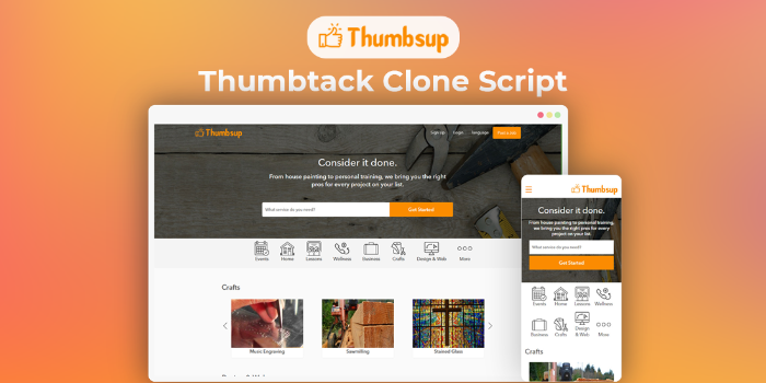 Thumbtack Clone Script - Buy2Thumbsup - Cover Image