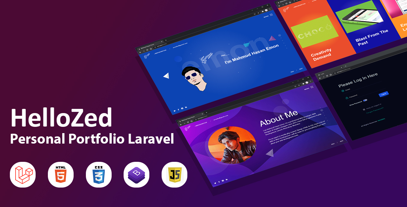 HelloZed Personal Portfolio Laravel - Cover Image