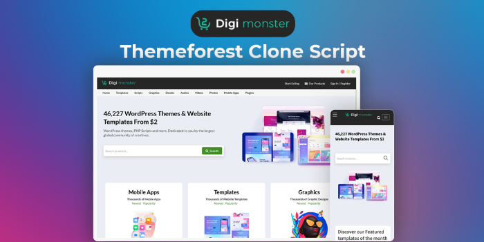 Themeforest Clone Script - Digi Monster - Cover Image