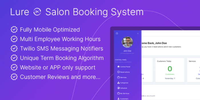 Lure - PHP Salon Booking Software - Cover Image