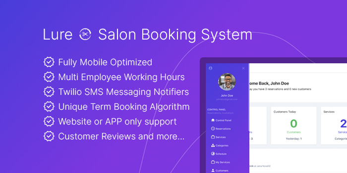 Lure - PHP Salon Booking Software - Cover Image