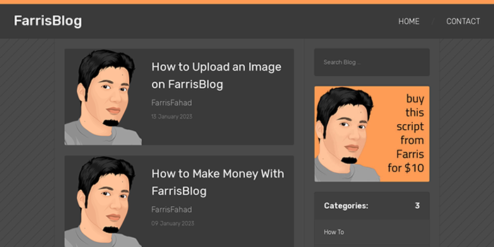 FarrisBlog - Simple PHP and MySQL Blog - Cover Image