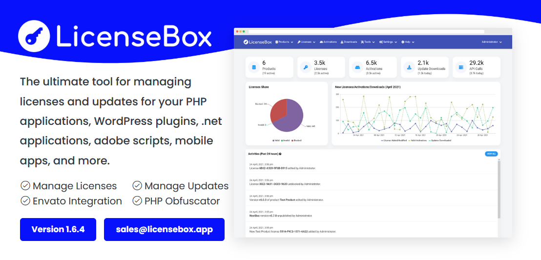 LicenseBox - Licensing and Updates Management Tool - Cover Image