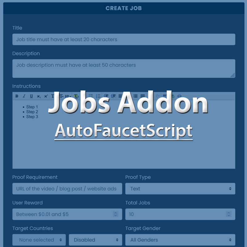 Jobs Addon - AutoFaucetScript - Cover Image