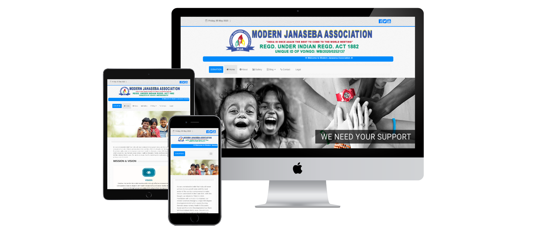 NGO/Trust PHP Script for Unlimited Pages, Blogs, Donations, Notices and Memberships - Cover Image