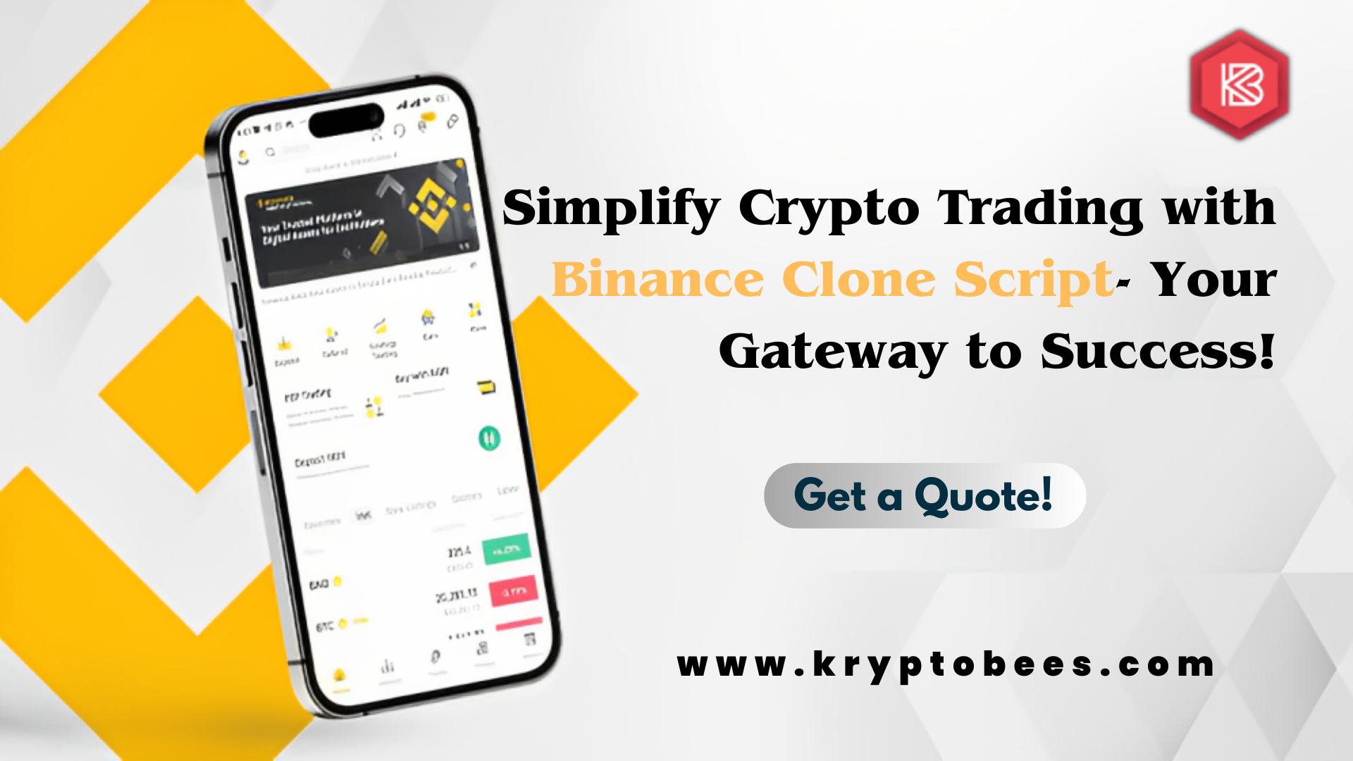 Binance Clone Script | Binance Clone App - Kryptobees - Cover Image