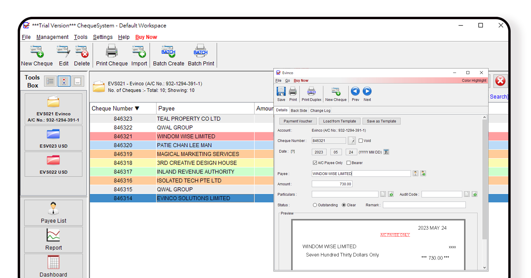 ChequeSystem Cheque Printing Software - Cover Image