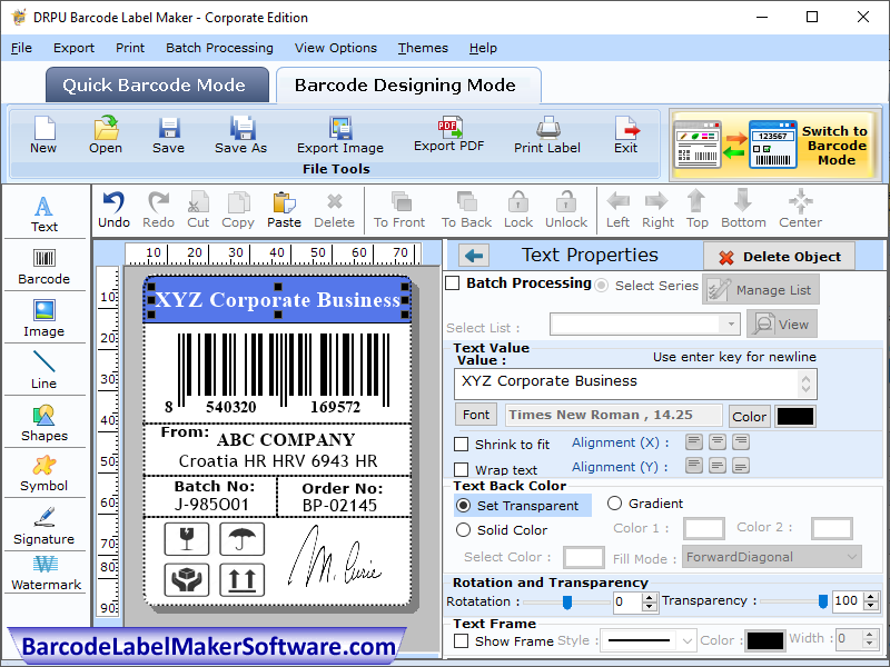 Corporate Edition Barcode Software - Cover Image
