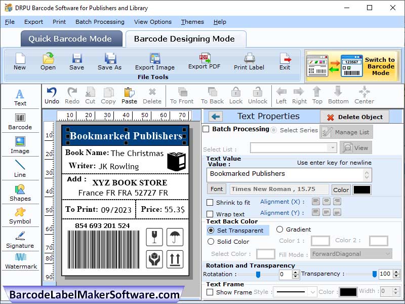 Barcode Label Utility Publishing - Cover Image
