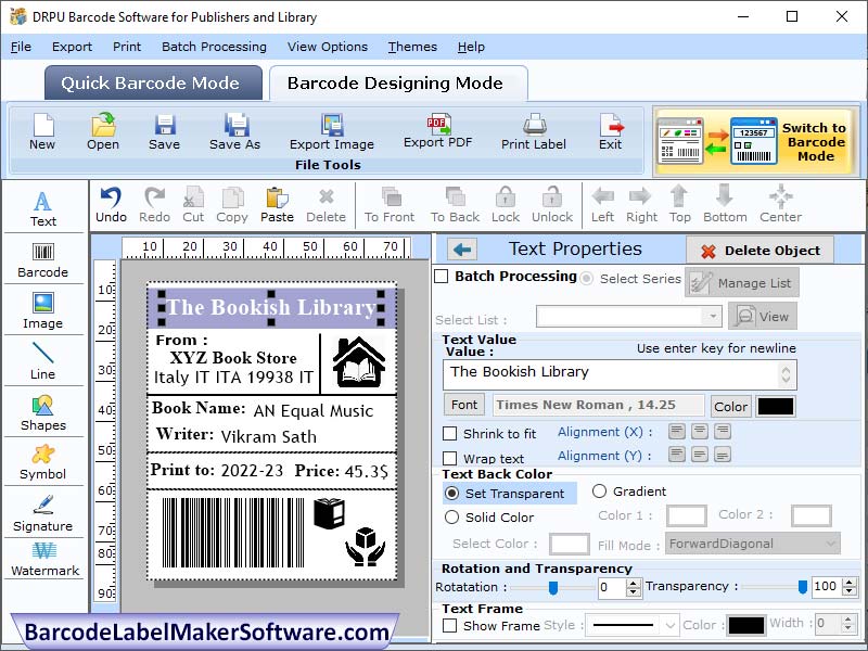 Publishers Barcode Label Software - Cover Image