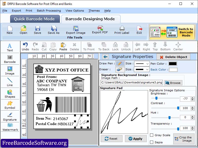 Postal Barcode Label Generator - Cover Image