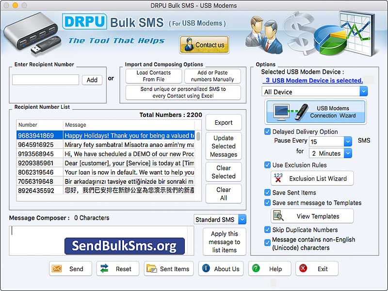 Mac Send Bulk SMS for USB Modem - Cover Image