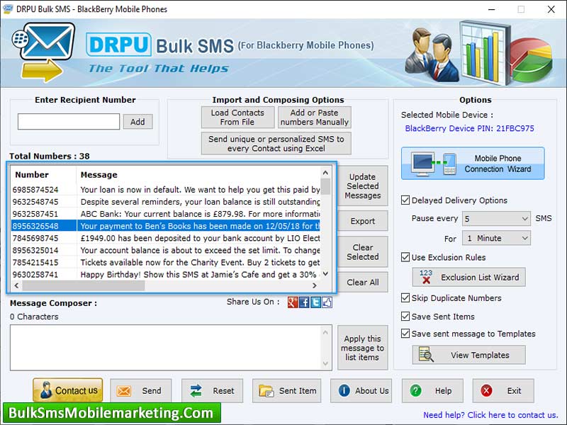 Blackberry Bulk SMS Marketing Software - Cover Image