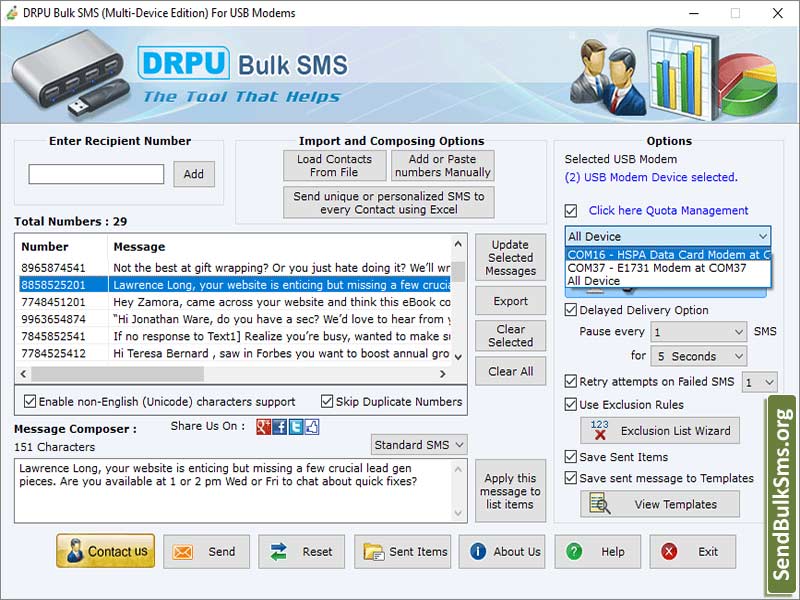 Bulk SMS Program for Multi USB Modem - Cover Image