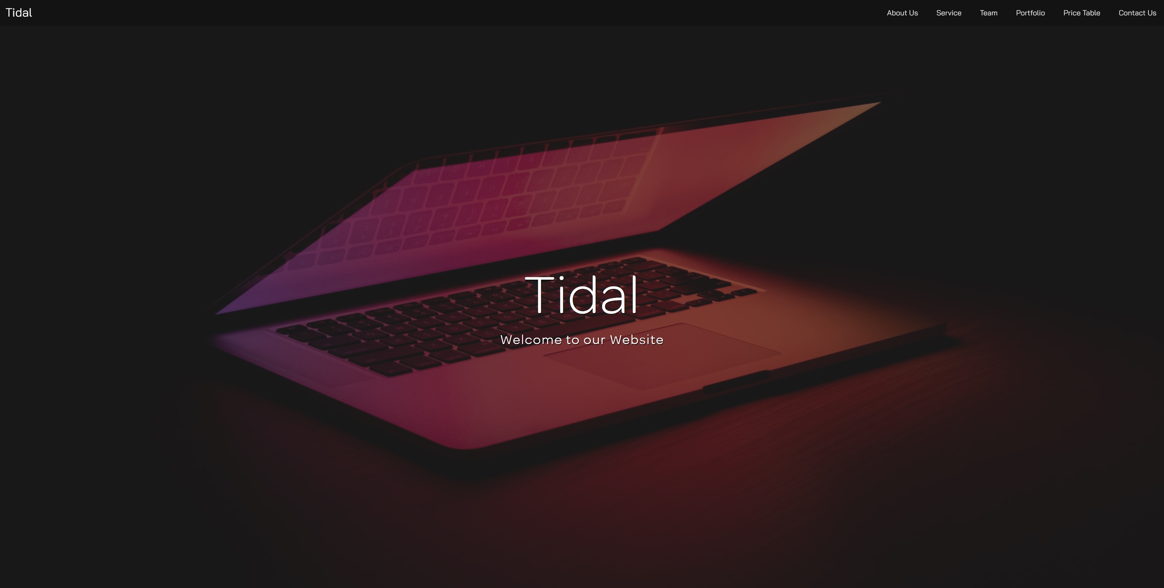 Tidal HTML/PHP Website Template - Cover Image