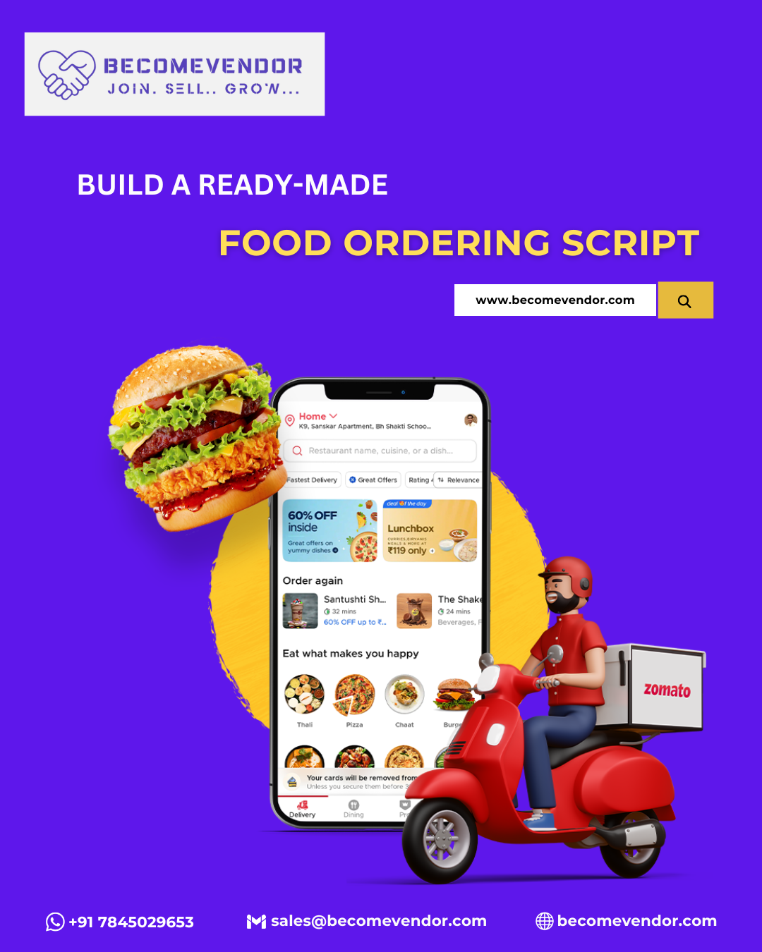 Leading Online Food Ordering Script company - Become Vendor - Cover Image