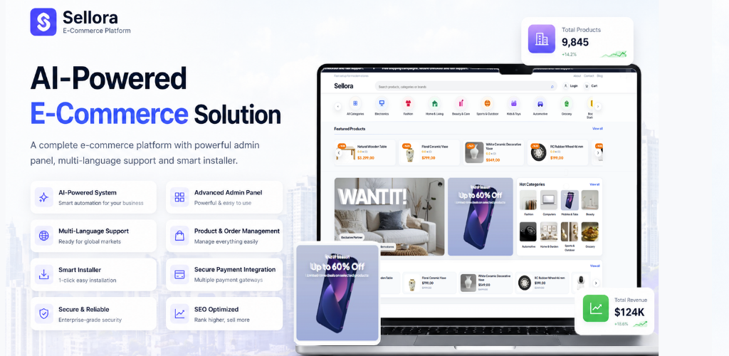 Sellora AI Commerce - PHP E-Commerce Platform with Smart Installer - Cover Image
