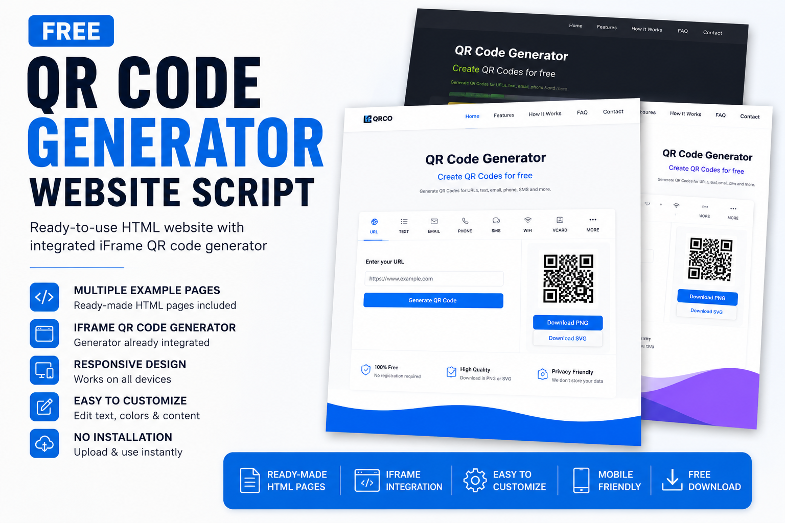 Free QR Code Generator Website Script - Cover Image