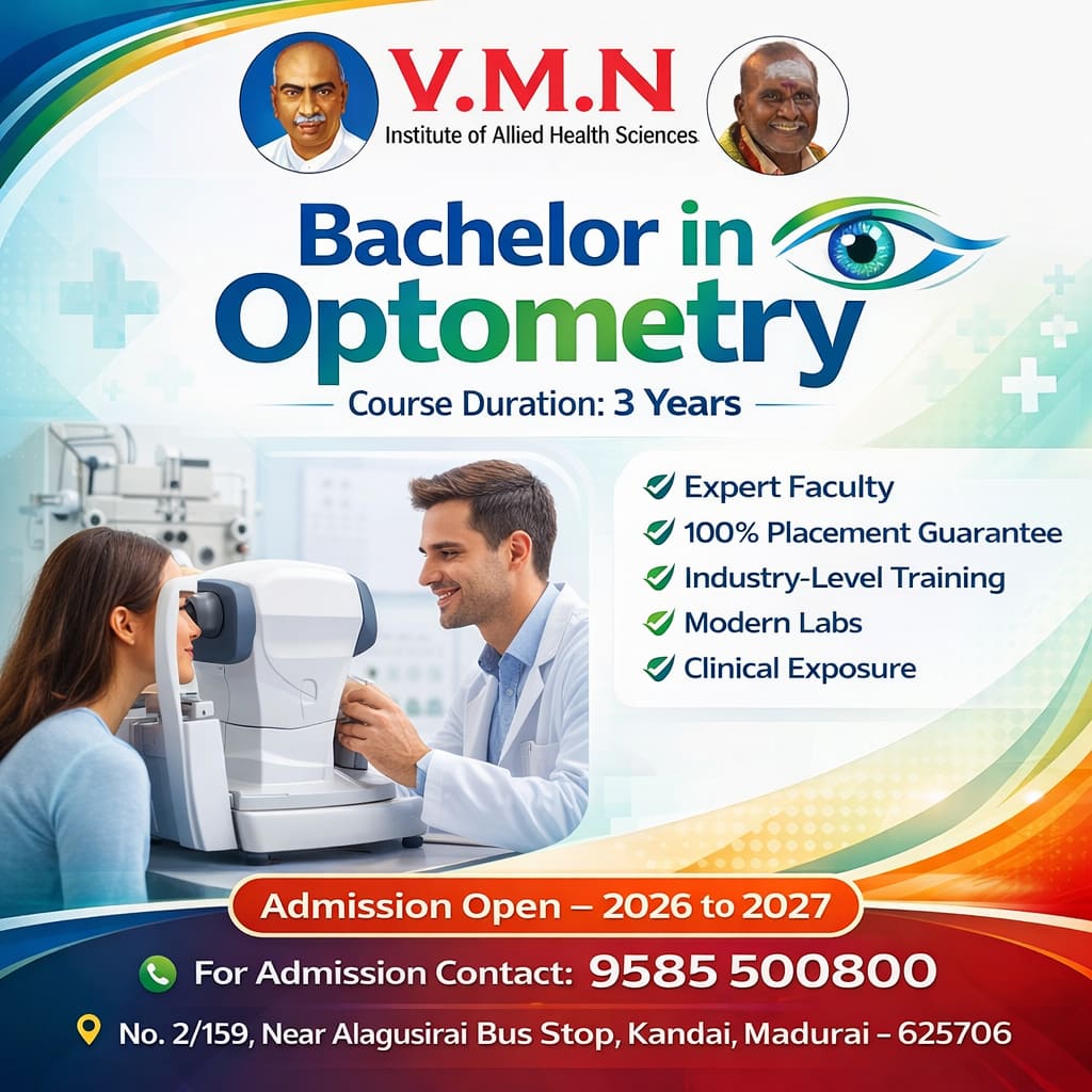 Best Optometry College in Tamil Nadu for Quality Education – V.M.N Institute of Allied Health Scie - Cover Image