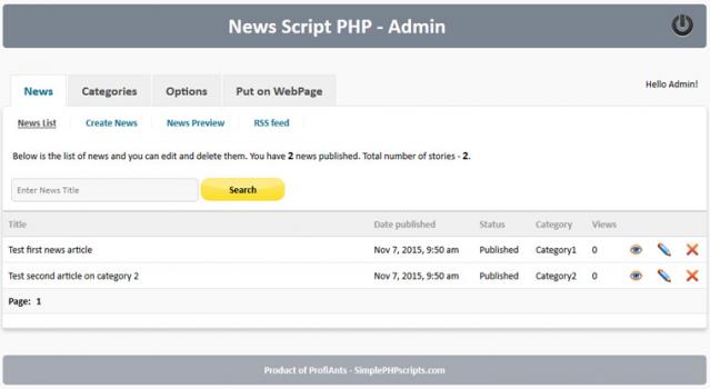 Visit Listing - News Script PHP News Script PHP - Screenshot 2