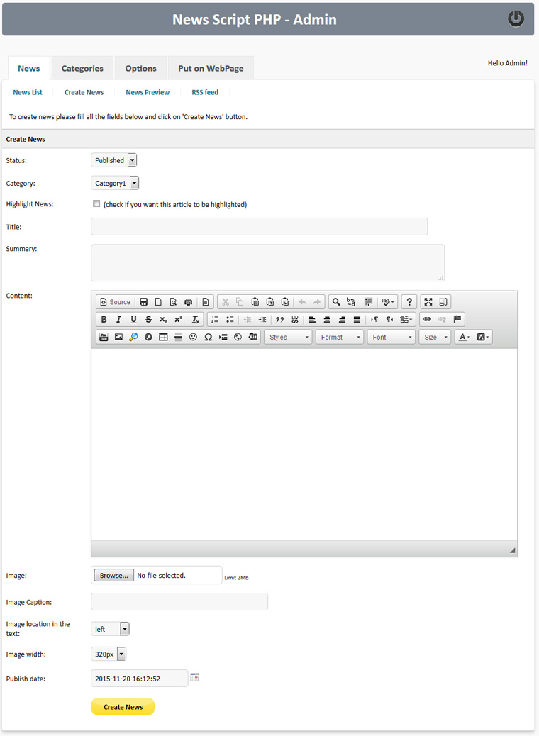 News Script PHP - Screenshot 3