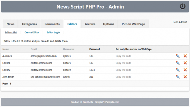 News Script PHP Pro - Screenshot 3