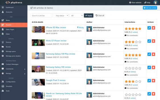 Mobile Phones Script (News, Reviews, Ratings, Specs, Compare). Phones Database included - Screenshot 12