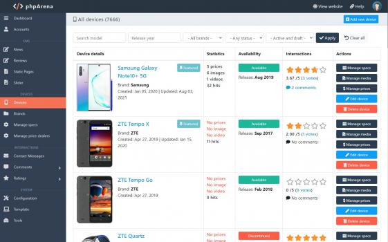 Mobile Phones Script (News, Reviews, Ratings, Specs, Compare). Phones Database included - Screenshot 6