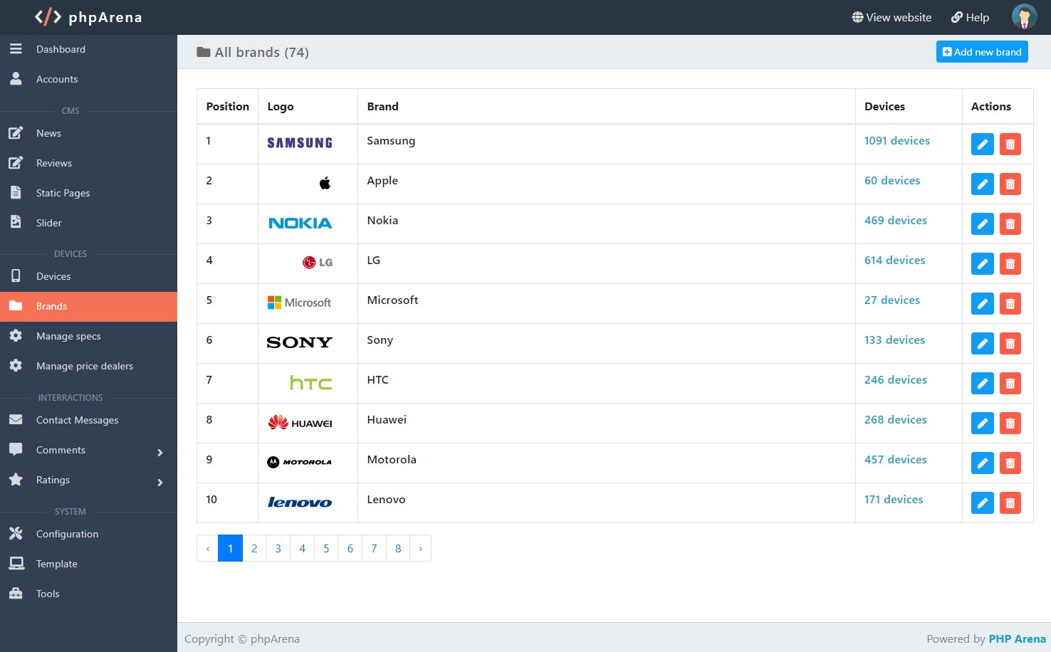 Mobile Phones Script (News, Reviews, Ratings, Specs, Compare). Phones Database included - Screenshot 7