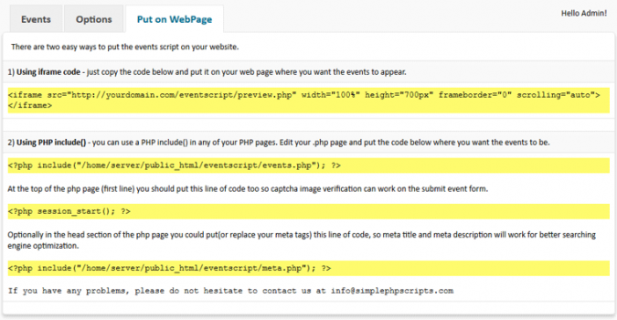 Visit Listing - Event Script PHP Event Script PHP - Screenshot 9