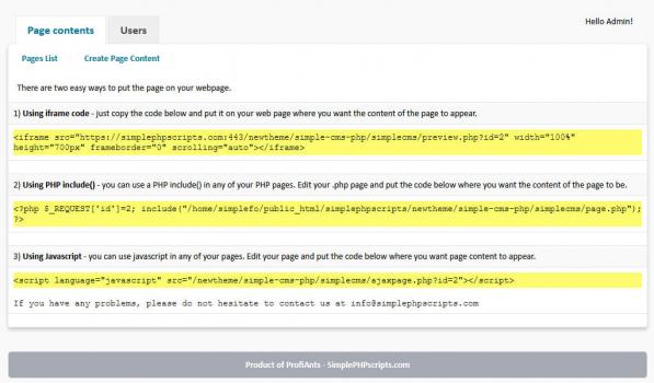 Visit Listing - Simple CMS PHP Simple CMS PHP - Screenshot 6