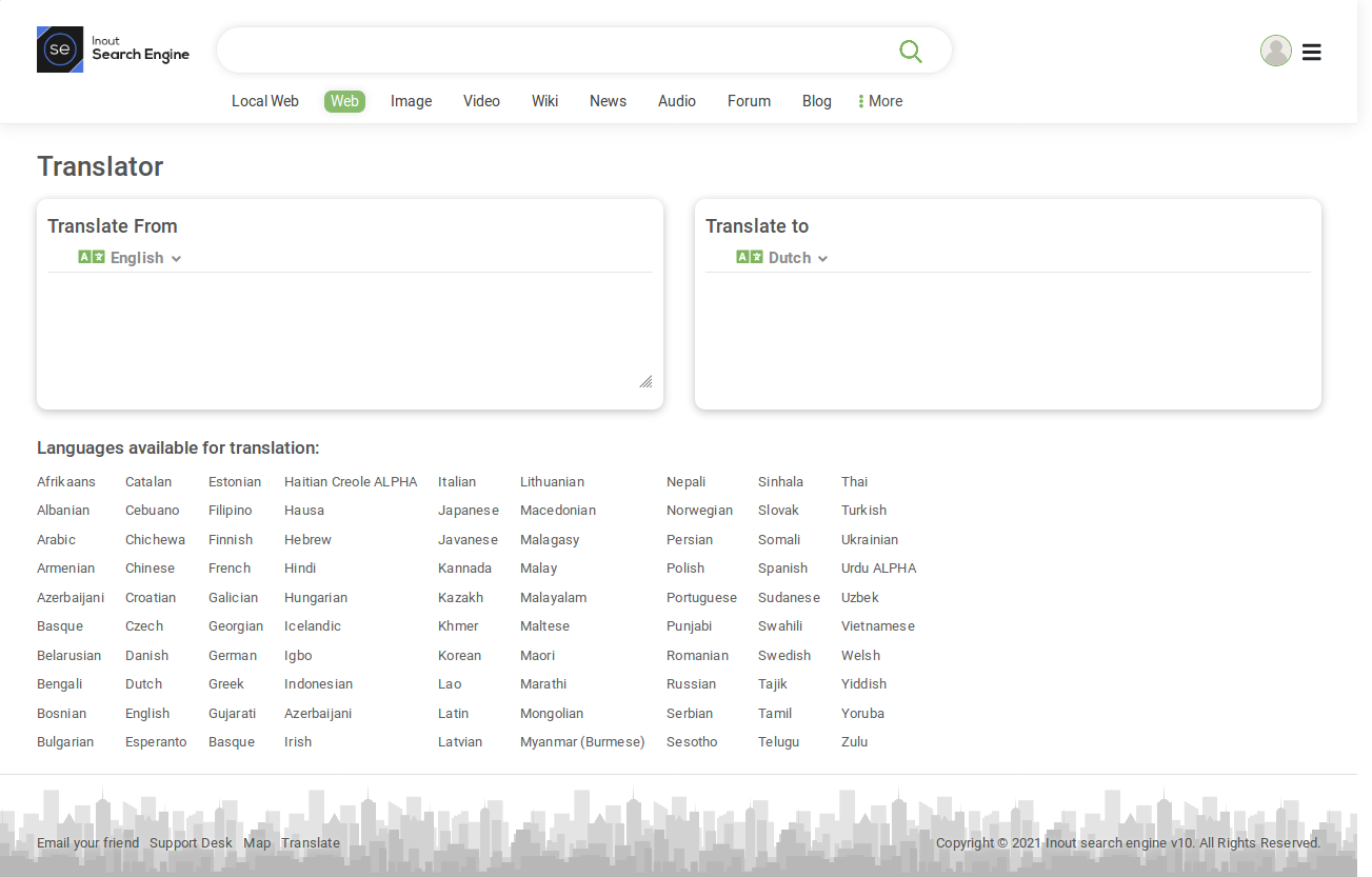 Language Translator (for Inout Search Engine) - Screenshot 1