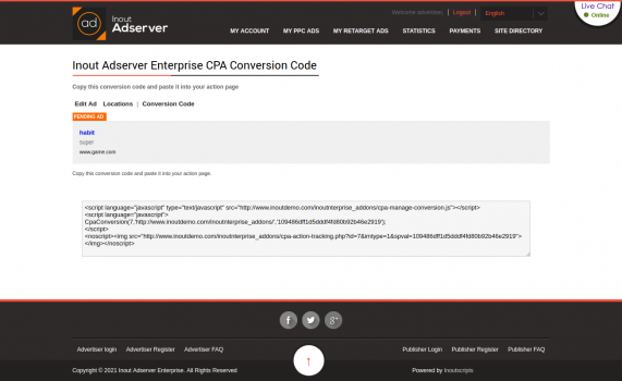 Visit Listing - Cost Per Action (CPA) Ads (for Inout Adserver) Cost Per Action (CPA) Ads (for Inout Adserver) - Screenshot 3