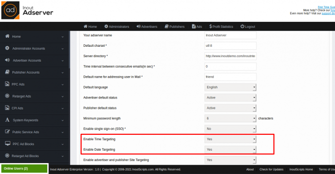 Visit Listing - Time Targeting Ads (for Inout Adserver) Time Targeting Ads (for Inout Adserver) - Screenshot 2