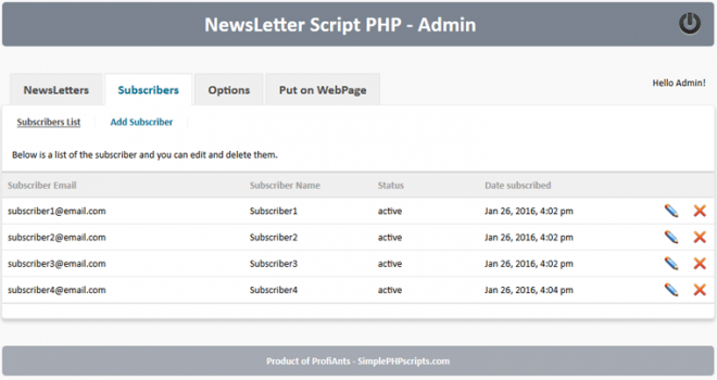 NewsLetter Script PHP - Screenshot 8