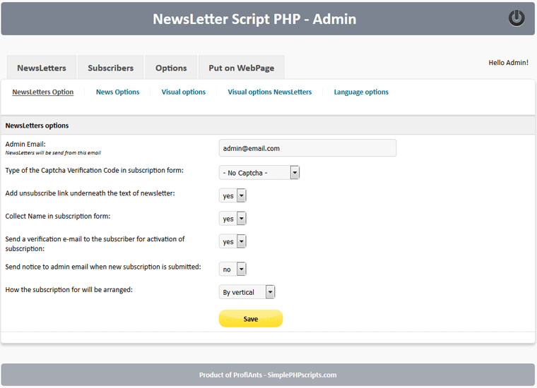 NewsLetter Script PHP - Screenshot 6