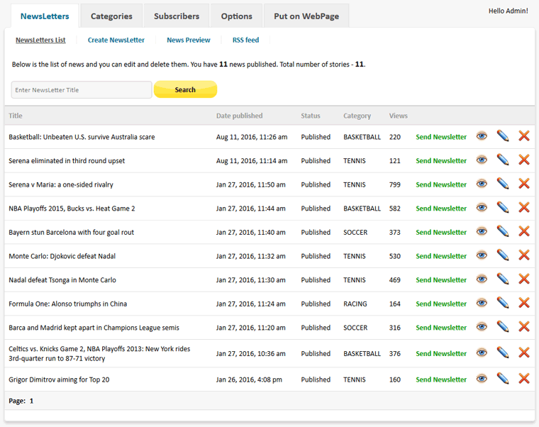 NewsLetter Script PHP - Screenshot 7